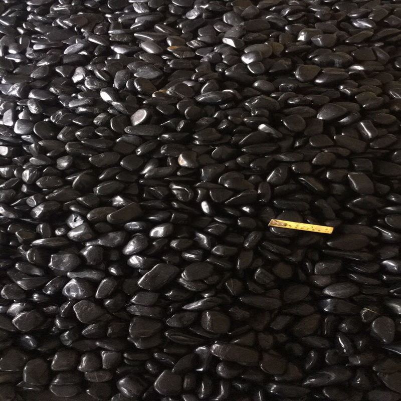 black pebble stone mosaic tile