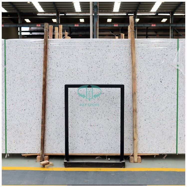 White Terrazzo Stone Slabs For Floor Tiles