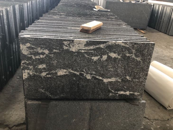 Snow Grey Granite flamed tiles