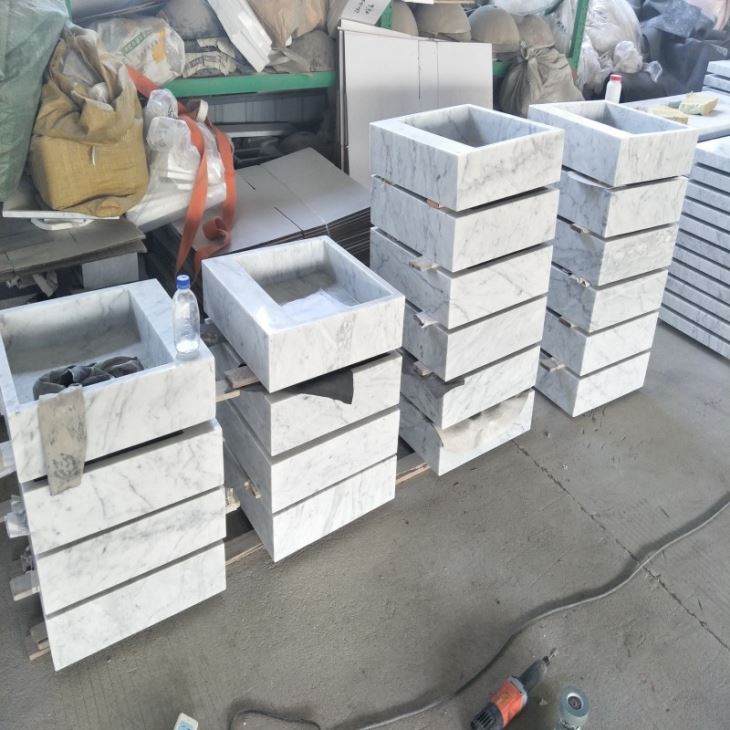Chinese Carrara White Marble Sink