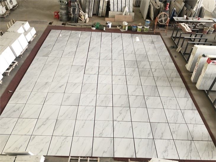 China Carrara White Marble tiles dry lay