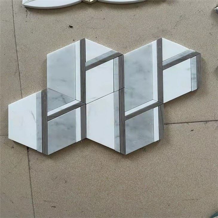 white marble mosaic