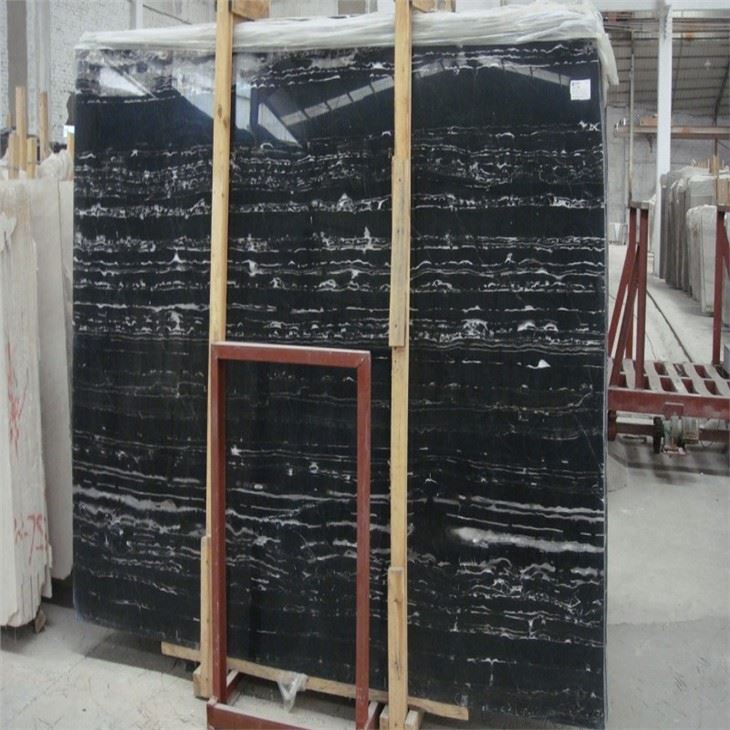 Silver Dragon Black Marble